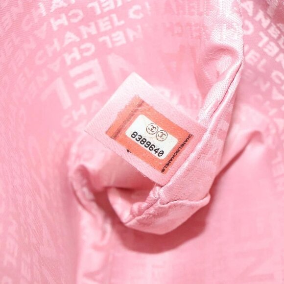 CHANEL Choco Bar Shoulder Bag Suede Pink Silver CC Auth 132385 - Picture 11 of 16